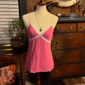 Pink Lace-Trim Camisole - TANKS 2 FOR $10. Bundle and message me!